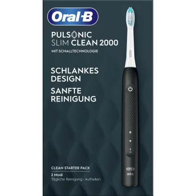 Oral-B Schallzahnbürste Pulsonic Slim Clean 2000 | 39.000 Bewegungen/Min | 2 Modi | Timer | Schwarz
