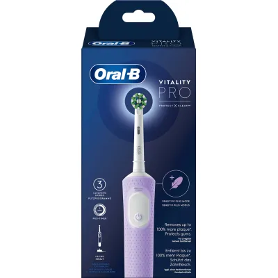 Oral-B Elektrische Zahnbürste Vitality Pro D103 | 3 Putzmodi | 2D-Technologie | Timer | Akku | violett