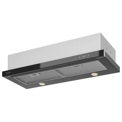 Oranier Schublüfter 5TC-90 | 874690 | Dunstabzugshaube 90 cm | Touch-Control | LED | Glas schwarz | Umluft/Abluft
