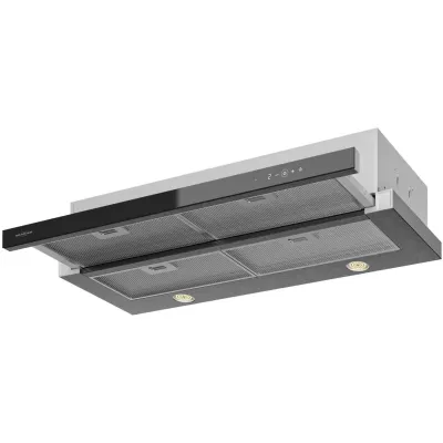 Oranier Schublüfter 5TC-90 | 874690 | Dunstabzugshaube 90 cm | Touch-Control | LED | Glas schwarz | Umluft/Abluft