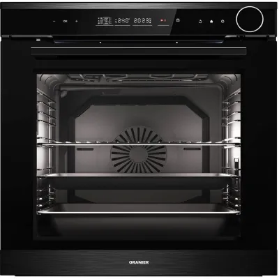 ORANIER Einbaubackofen EBD830 | Pyrolyse & DampfPLUS | 80l XXL-Garraum | 14 Funktionen | softCLOSE | schwarz