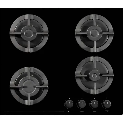 ORANIER Gaskochfeld Einbau GKH600 | 59 cm | 4 Gas-Brenner | autark | Erdgas umrüstbar auf Propan | Edelstahl | 230V