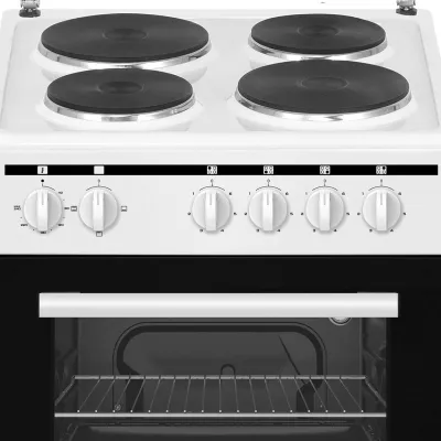 ORANIER Elektro-Standherd STE512 | 50 cm | 4 Kochplatten | Backofen 48 L | Energieeffizienz A | Weiß | Höhenverstellbar