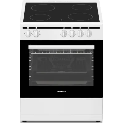 ORANIER Elektro-Standherd STE 637 | 60cm Glaskeramik-Kochfeld | 4 Kochzonen | Backofen 60L | Energieklasse A | Weiß