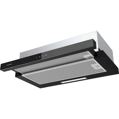 Oranier Schublüfter FLA560 | Flachschirmhaube 60 cm | Touch-Control | LED-Beleuchtung | Umluft/Abluft | Glas schwarz