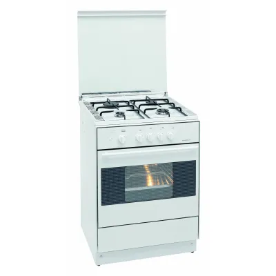 Oranier Gas-Heiz-Koch-Standherd FZ2024 | 4 Kochstellen | Gasbackofen 58L | Heizung 4,4kW | 60cm weiß | Energieklasse A