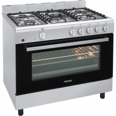 Oranier Koch-Back-Station FZE 1499 | Gas-Standherd 90cm | 5 Brenner WOK-Aufsatz | Gasbackofen 115L | Edelstahl