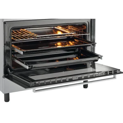 Oranier Koch-Back-Station FZE 1499 | Gas-Standherd 90cm | 5 Brenner WOK-Aufsatz | Gasbackofen 115L | Edelstahl