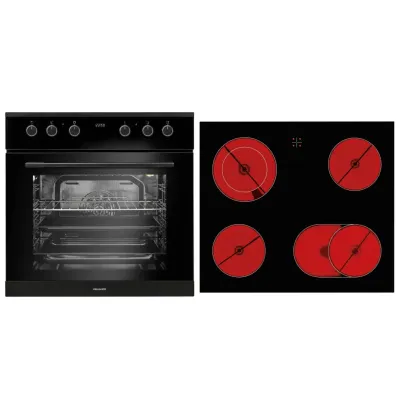 Oranier Herdset EHS331 EBH380+KFH110 | Einbauherd 69l | Glaskeramikkochfeld 4 Zonen | Timer | Energieklasse A