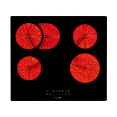 Oranier Glaskeramikkochfeld KFC160 | Einbau-Kochfeld 59 cm | 4 Kochzonen | Bräterzone | Slider-Bedienung