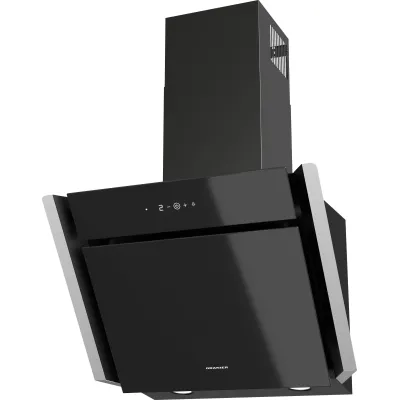 ORANIER Dunstabzugshaube MEBA60S1 | Kopffrei Wandhaube 60cm | Abluft/Umluft | Touch-Control | LED | Schwarz