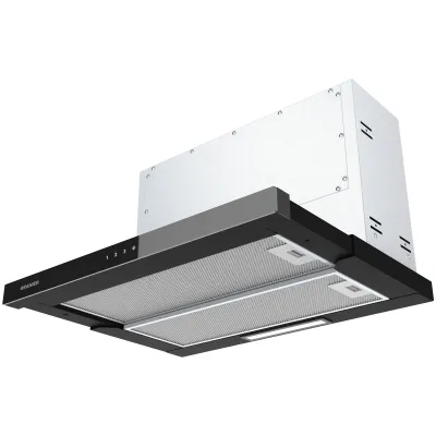 Oranier Schublüfter FLA690 | Flachschirm-Dunstabzugshaube 90 cm | Touch-Control | LED | Abluft/Umluft | Schwarzglas