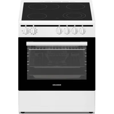 ORANIER Elektro-Standherd STE 638 | 60 cm Glaskeramik-Kochfeld | 4 Kochzonen | 9 Backofen-Funktionen | A | Weiß