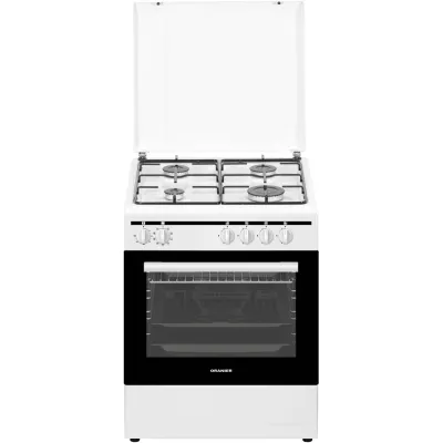 ORANIER Gas-Elektro-Standherd STK557 | 50 cm | 4 Kochzonen Gas | 9 Backofenfunktionen | Energieklasse A | Weiß