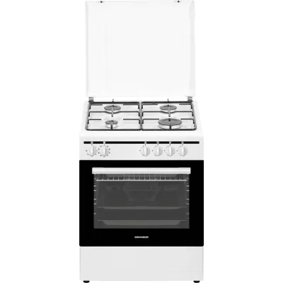 Oranier Gas-Elektro-Standherd STK657 | 60 cm | 4 Gaskochfelder | 9 Backofenfunktionen | Energieklasse A | weiß (B-Ware)