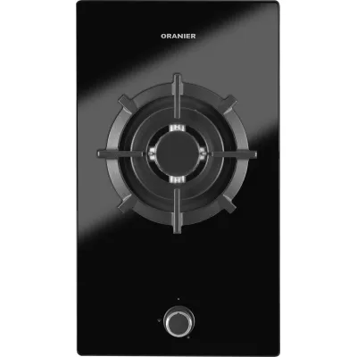 Oranier Gaskochfeld Domino GKH330 | WOK-Brenner 4,0 kW | 33 cm Einbau | Erdgas/Flüssiggas | Glaskeramik Schwarz