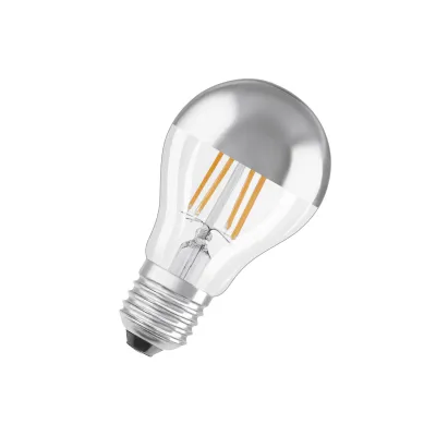 OSRAM LED Kopfspiegellampe A E27 650lm | 6,5W ersetzt 65W | warmweiß 2700K | Ra80 | nicht dimmbar | Filament | Birne