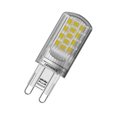 LEDVANCE LED Stiftsockellampe G9 4W 2700K 470lm DIM | warmweiß | klar | 300° Abstrahlwinkel | 52x18mm | EEK E | grau
