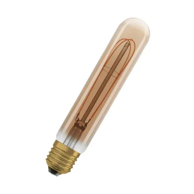 OSRAM LED-Röhrenlampe Vintage 1906 Tubular 40 Fil DIM | E27 | 4,8W | 470lm | 2200K warmweiß | dimmbar | Glas | gold