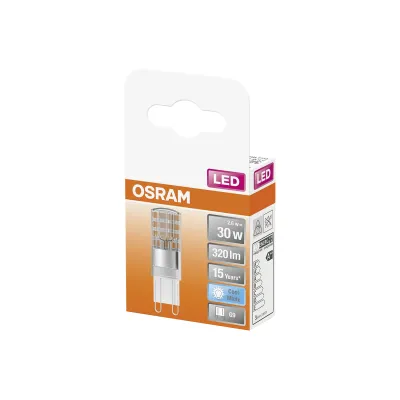 OSRAM LED Stiftsockellampe 215110 | G9 | 2,6W | 320lm | 4000K Kaltweiß | Nicht dimmbar | 15000h | Ra80