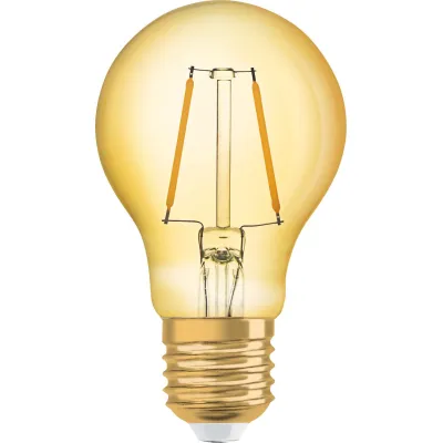 OSRAM LED-Lampe Vintage 1906 Classic A22 2,5W E27 | warmweiß 2400K | Filament | 220lm | klar | gold | 60mm