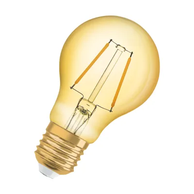 OSRAM LED-Lampe Vintage 1906 Classic A22 2,5W E27 | warmweiß 2400K | Filament | 220lm | klar | gold | 60mm