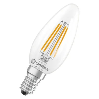 LEDVANCE LED-Kerzenlampe E14 B40 Filament DIM 3,4W 470lm 2700K warmweiß klar | dimmbar | 15.000h | 35mm