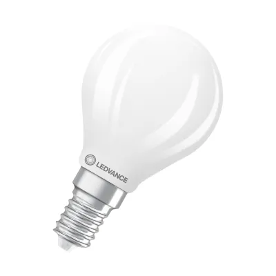 LEDVANCE LED Tropfenlampe E14 3,4W 470lm 2700K matt dimmbar | Filament | warmweiß | 45mm | IP20 | weiß