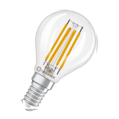 LEDVANCE LED-Tropfenlampe E14 | 3,4W 470lm | dimmbar | Filament klar | 2700K warmweiß | 320° | 15.000h