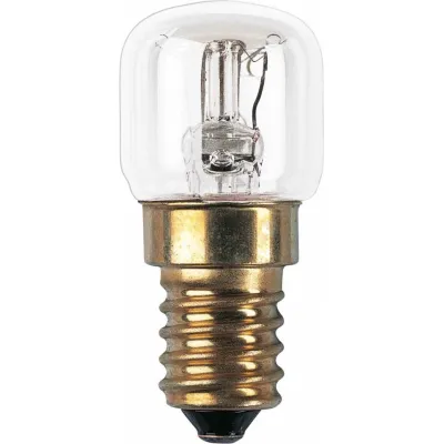 Osram Backofenlampe 215079 | E14 Sockel | 15W | 230V | bis 300°C | klar | 85 lm | 22x50mm | Spezial-Glühlampe