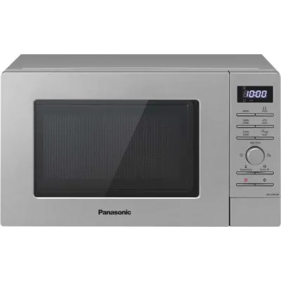 Panasonic Solo Mikrowelle NN-S29KSMEPG | 20 Liter | 800 Watt | 9 Automatikprogramme | Edelstahlfront | kompakt | Silber