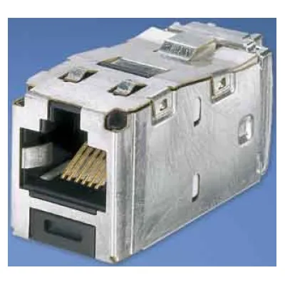 Panduit Mini-Jack Buchse CJS688TGY | RJ45 8P8C Cat 6 | geschirmt | PoE+ fähig | 2-teilig | vergoldete Kontakte | schwarz