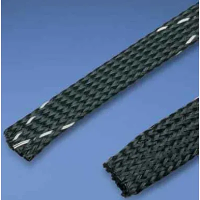 PANDUIT Geflechtschlauch SE50PFR-CR0 | Kabelschutz Schlauch 30,5m Rolle | Ø 12,7mm | dehnbar | Polyester | schwarz