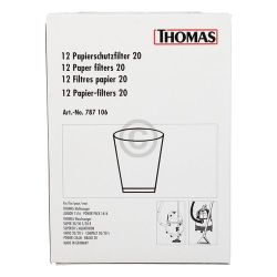 Papierschutzfilter Thomas 787106 Nr 20 für Waschsauger 12Stk 1120/VARIO