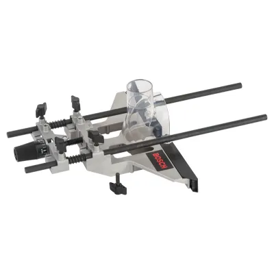 Bosch Parallelanschlag 2607001387 für Oberfräse | Ø 10 mm | Feineinstellung | Metall | für GOF/GMF Modelle | silber