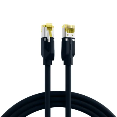 EFB Elektronik Patchkabel K3130.10 | Cat.6A S/FTP Netzwerkkabel | 10m | RJ45 | PUR | halogenfrei | schwarz