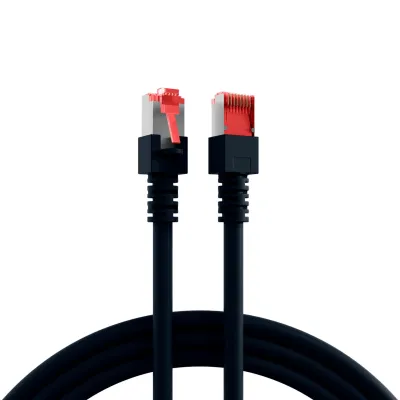 EFB Patchkabel K5515.7,5 | Cat.6 S/FTP | 7,5m | RJ45 beidseitig | LSZH halogenfrei | Knickschutz | schwarz