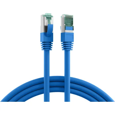 EFB MK6001.15BL Patchkabel Cat.6A S/FTP RJ45 | Ethernet Kabel 15m | LSZH | 10GbE | AWG27 | flammwidrig | blau