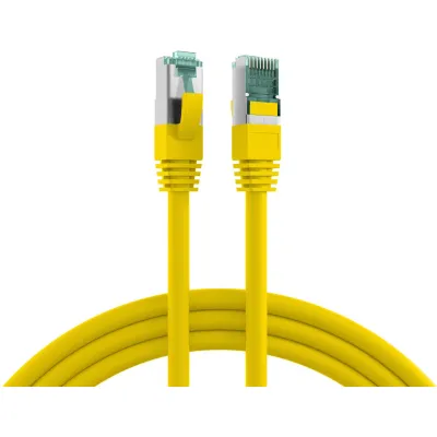 EFB Patchkabel Cat.6A MK6001.20Y | S/FTP | 10 Gbit Ethernet | RJ45 Stecker | 20 m | LSZH | vergoldete Kontakte | gelb