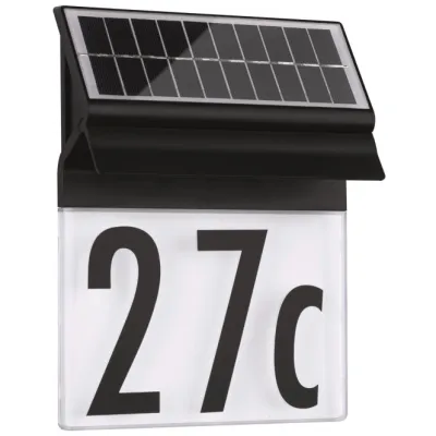 Paulmann Solar LED Hausnummernleuchte 94694 | IP44 | 3000K Warmweiß | 14lm | Outdoor | Schwarz | Wandmontage