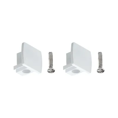 Paulmann Endkappe URail 95497 | Verbinder 2er-Pack | Zubehör Schienensystem | Kunststoff | 13x21 mm | Weiß