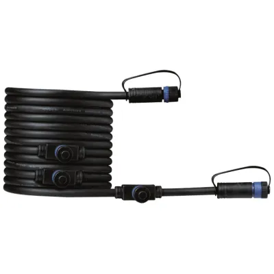 Paulmann Verbindungskabel 94596 Plug & Shine | 5m | 1-in-4-out | IP68 | Außenbereich | 24V | Schwarz