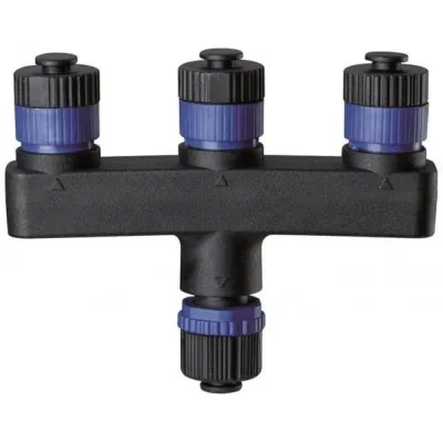 Paulmann Outdoor Verteiler 93929 Plug & Shine | 3-fach Verteiler IP68 | 24V | max. 150W | Kunststoff | schwarz