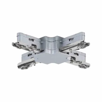 Paulmann URail X-Verbinder 97657 | 1-Phasen-Schienensystem 230V | X-Stück | 125mm | max. 1000W | Metall | Chrom matt