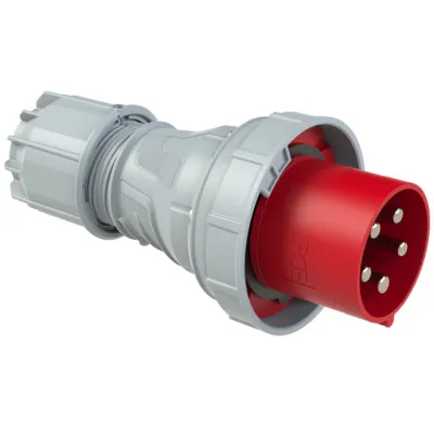 PCE CEE-Stecker 125A 5-polig 045-6 | Power Twist IP67 | 400V 6h | Schraubklemmen | PA6 | rot
