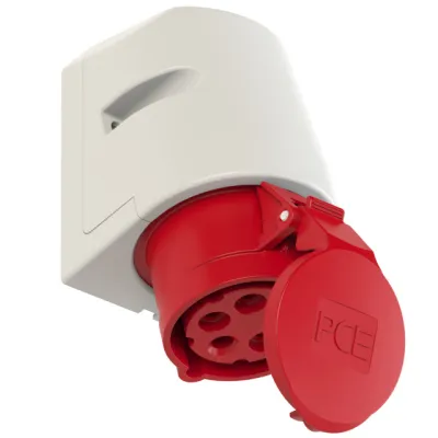 PC-Electric CEE-Wandsteckdose PCE1156 | 16A 5-polig | 400V 6h | IP44 | Aufputz | Schraubklemme | rot