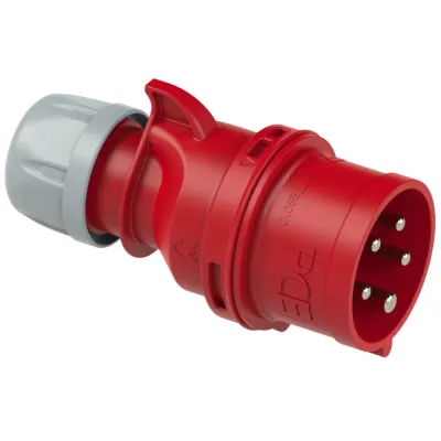 PK CEE-Phasenwender Stecker 7015-6 | 16A 5-polig | 400V | IP44 | Schraubklemmen | 6h | Kunststoff | rot