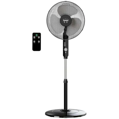 DeKon Standventilator B421 | 39 cm Ø | Fernbedienung | Timer | 3+2 Stufen | Oszillation | höhenverstellbar | schwarz