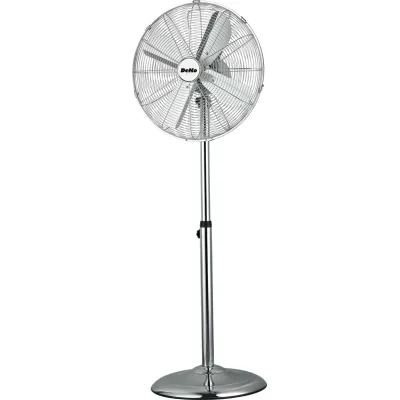 Dekon Design Standventilator B600 Stratos | 39 cm Ø | 50 W | 3 Stufen | oszillierend | höhenverstellbar | Chrom