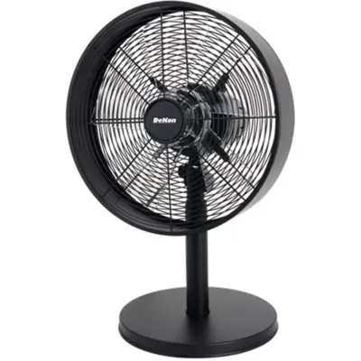 Dekon Design Tischventilator B510 Stratos | Ventilator oszillierend | 3 Stufen | 5 Flügel | 30 cm | Kunststoff | schwarz
